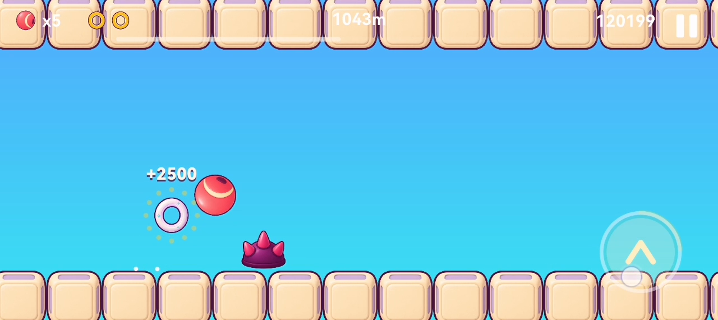 Boingle endless mode among floating platforms