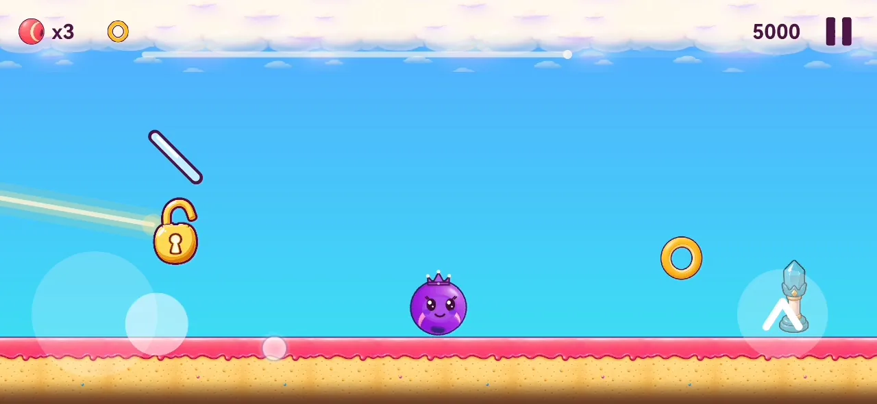 Boingle beside a crystal lock while a reflected light beam crosses the level